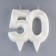 Candle in the cake jubilee "line", number "50", pearl, 6.5 cm