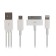 Cable 3 in 1 Luazon, Microusb/Lightning/iPhone 30 -Pin - USB, 1 A, 0.2 m, white