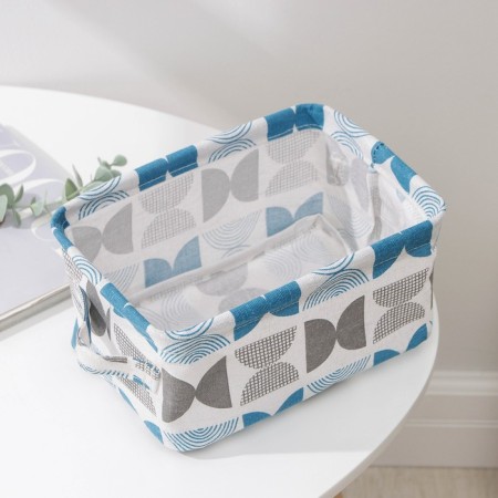 Basket for storage with handles of the share "sand", 23.5 × 17 × 12 cm, blue color-1