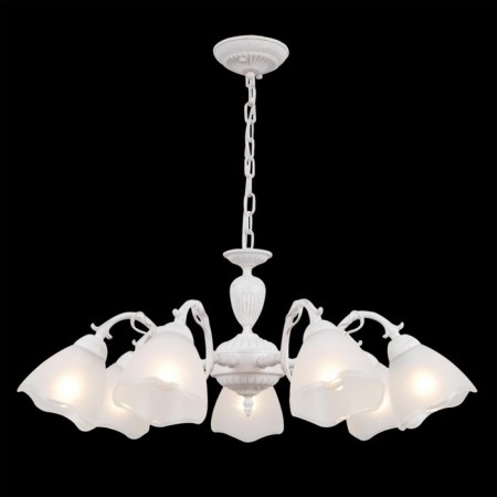 Suspended chandelier Citilux "Latur" CL413270, 46x33 cm, 7x75W, E27, white color-1