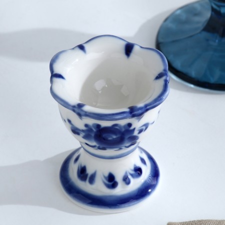 Egg stand, 6.5 × 7.5 cm, gzhel-2