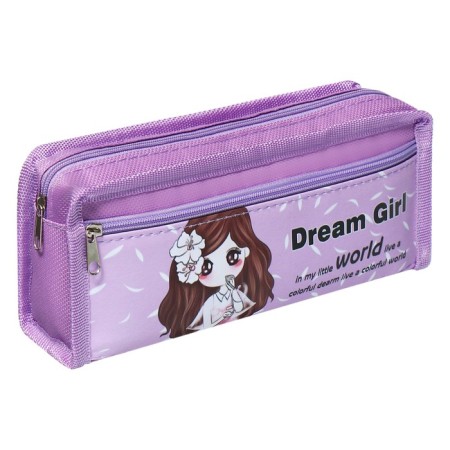 School Penal on the zipper Calligrata "Anime", 2 departments, lilac