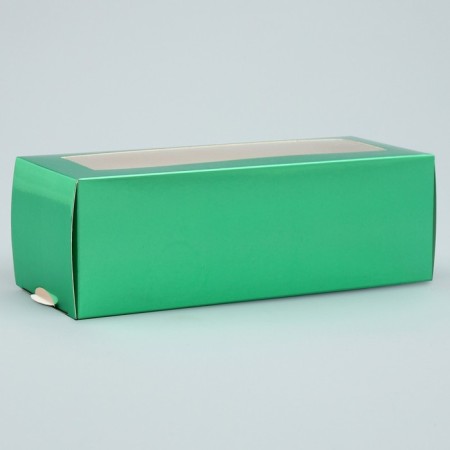 Makarun box, confectionery packaging "Green", 18 x 5.5 x 5.5 cm-1