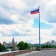 Street Flagste with flag, 7.5 m, d-5 cm, flag 90 x 150 cm