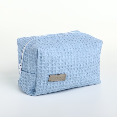 Textura zipper cosmetic bag, blue color-1