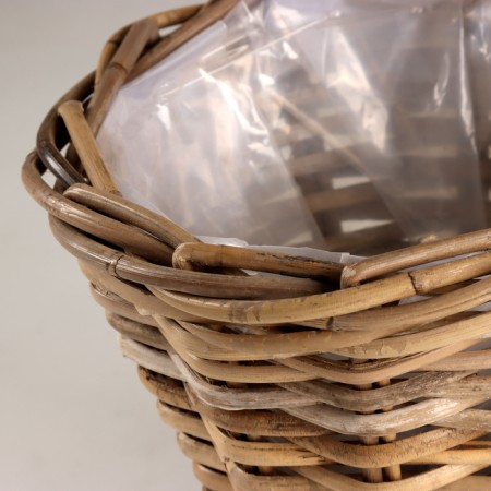 Kashpo wicker, d25xh20cm, gray, rattan-1
