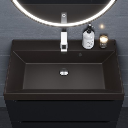 Sink uperwood Classic quartz 70 cm, quartz, brown matte, truffle-3