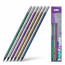 A set of blackographic pencils with an eraser 4 pieces of Erichkrause 