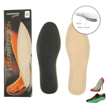 Antibacterial, two-layer, 39-40r-r insoles insoles, pair, light gray, Pecari Carbon