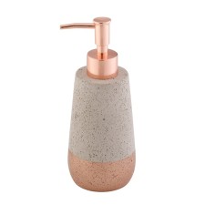 Axentia Concrete dispenser for liquid soap from gray ceramics with gold, Ø 7.3 cm, 180 ml
