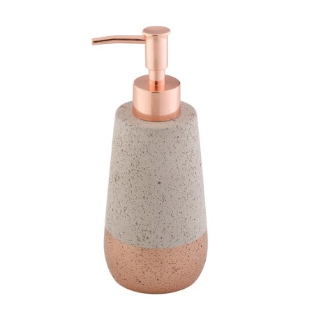 Axentia Concrete dispenser for liquid soap from gray ceramics with gold, Ø 7.3 cm, 180 ml
