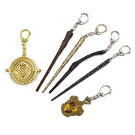 Set of metal key fobs Harry Potter, 6 items, mix