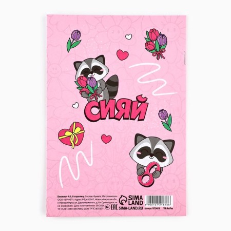 Notebook Coloring A5, 8 pages "Raccoon"-4