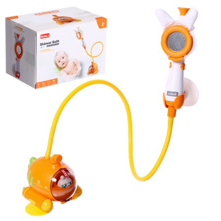 Children's shower for the bath "Submarine", with a brush for washing the head, works from batteries