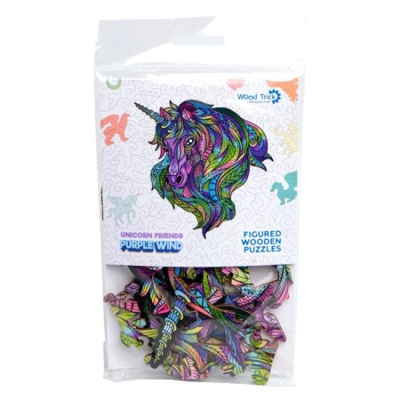 Wooden puzzle "Unicorn: violet wind", 16 × 17 cm-4
