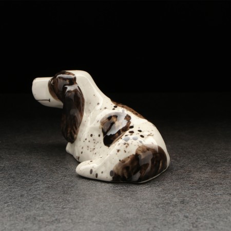 Porcelain figurine "Russian Spaniel", 5x9 cm, lies-3
