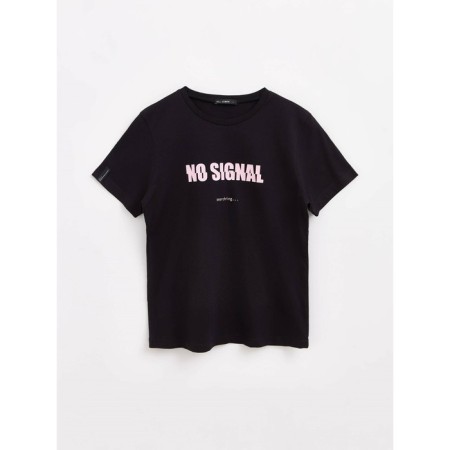 Female T -shirt, size XS, black color, blue-3