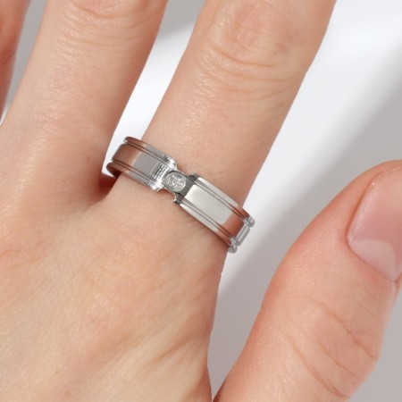 Ring Xuping Status, white color in silver, size 18-1