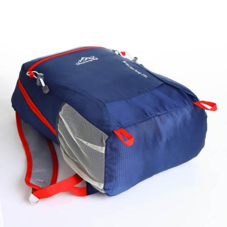 Tourist backpack 25l, folding, waterproof, with lightning, 4 pockets, blue color-3