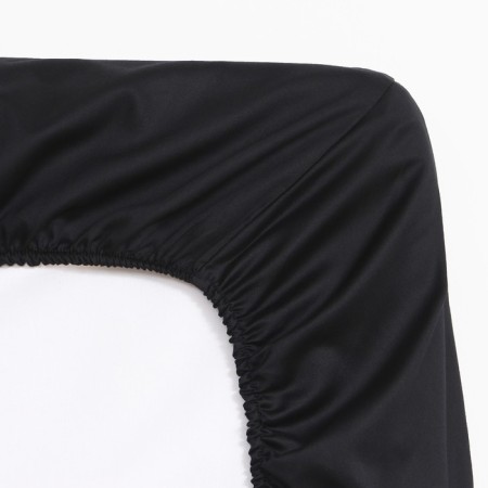 Gum shell "Jet Black" 180x200x25 cm, black color, 100% cotton, maco-satin, 114g/m2-2