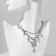 Pendant "butterfly" stars, white color in silver, 40 cm
