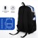 School backpack from textiles on lightning, 3 pockets, blue color