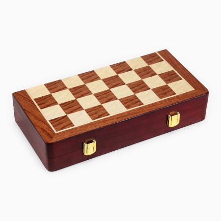 Chess souvenir, wooden board 30 x 30 cm, metal figures-5