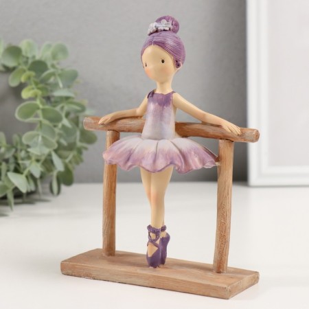 Polystone souvenir "Little ballerina behind the machine" Violet 12.5x7x16.5 cm-3