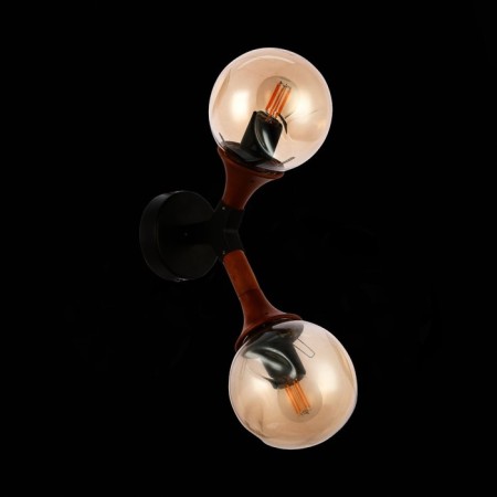 Wall lamp EVOLUCE. Sle109401-01. Raquel. 2x60 watts, E27, 13x41 cm, black color, dark tree-3