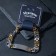 Bracelet male "steel" buckle, silver-gold color, 21 cm