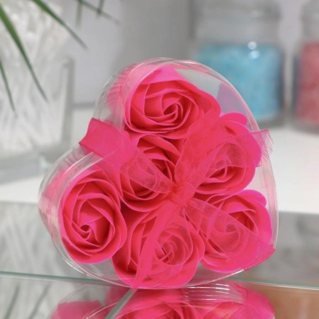 Soap roses, fuchsia, set 6 pcs.
