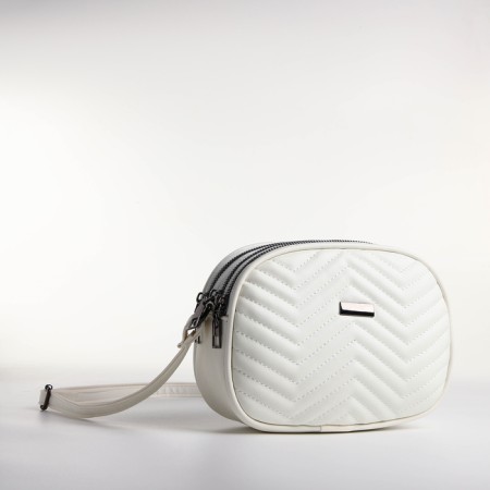 Bag Women's Cross-Bodi with a zipper, white color-2