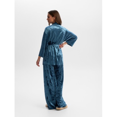 Female set (jacket, trousers) KAFTAN VELVET 40-42, blue-8