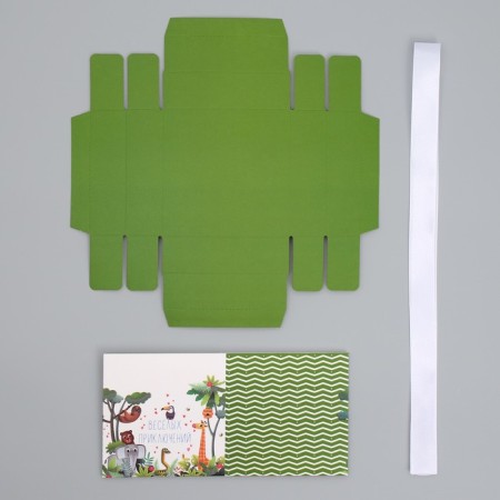 Gift folding box, packaging, "animals", 10 x 10 x 10 cm-7