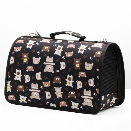Bag - carrying for animals "Bear", black, size S, 37.5 x 17 x 22 cm-2