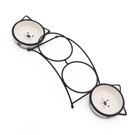 Ceramic bowls on a stand 2 x 250 ml-4