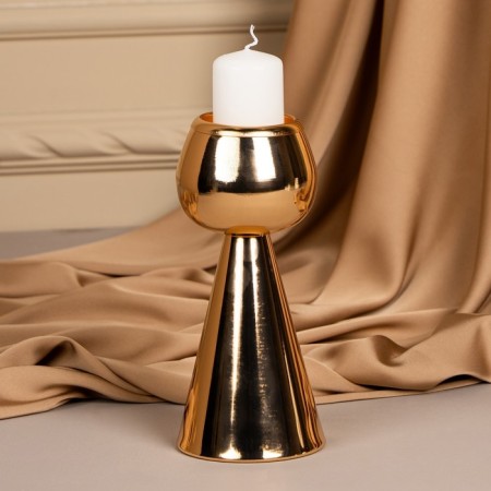 Summary Metal for 1 candle "Hyacinth", color gold 8 x 8 x 19 cm-8