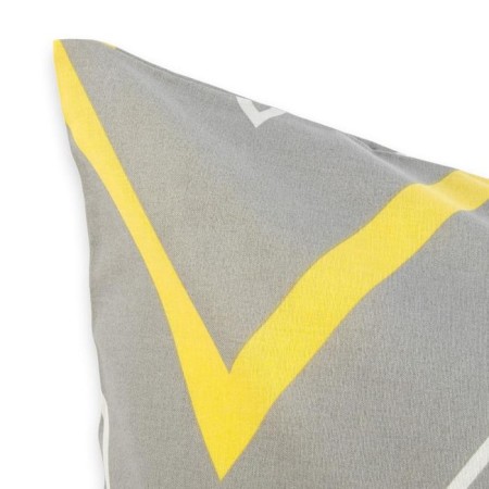Pillowcase "Ethel" yellow-gray zigzags 70x70 cm, 100% cotton, stump, 125 g/m2-1