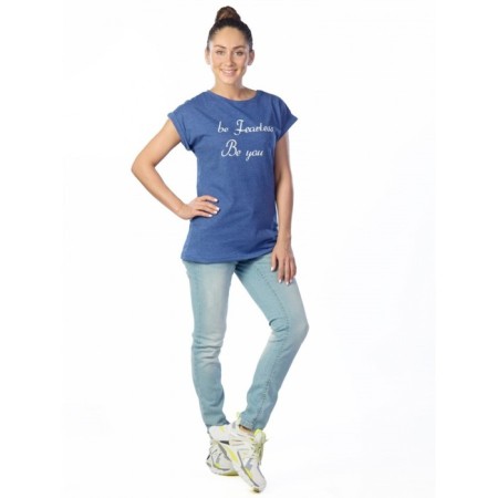 T -shirt Be Fearless be you, size 42, cornflower color-1