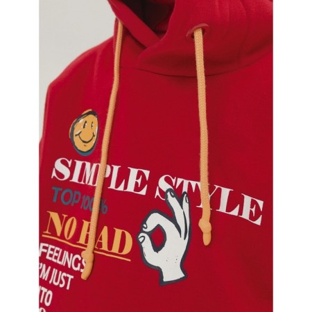Sweatshirt for boys, height 92 cm, red color-1