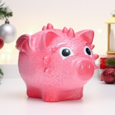 Копилка "Свинка дракон" розовый жемчуг, 15 см