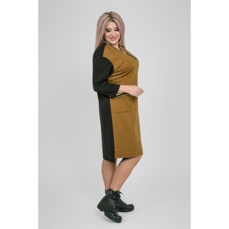 Female dress, size 56, mustard color-3