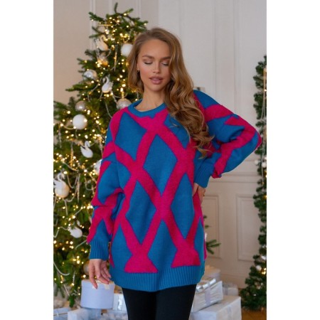 Female jumper, size 42-48, blue color, red-3