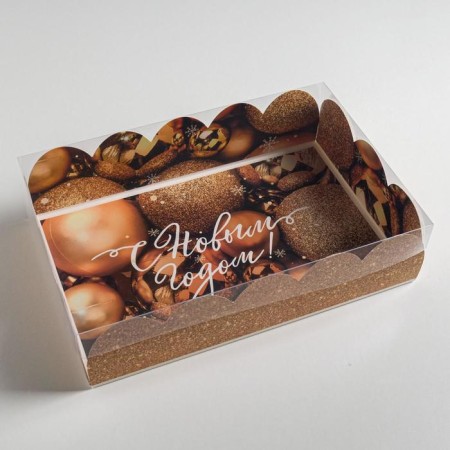 Gift box with PVC “Happy New Year!”, 20 x 30 x 8 cm, New Year-2