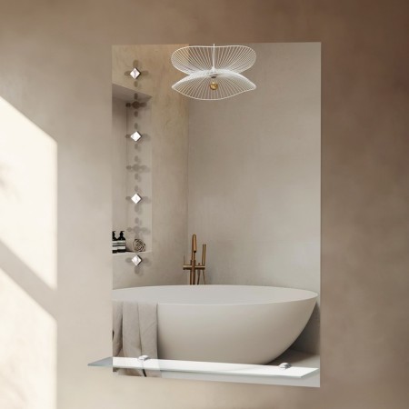 Mirror "Rhombus", with sandblasting graphics, wall, with a shelf, 40 × 60 cm