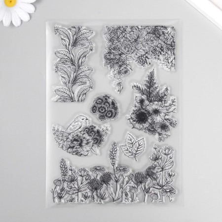 Stamp for creativity "Bird in flowers" 15x21.5x0.3 cm