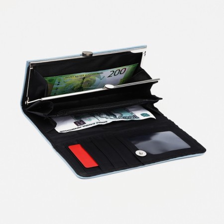 Women's wallet on magnet, blue color-2