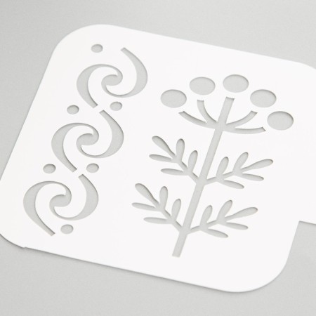 Plastic stencil "Flower" 9x9 cm-2