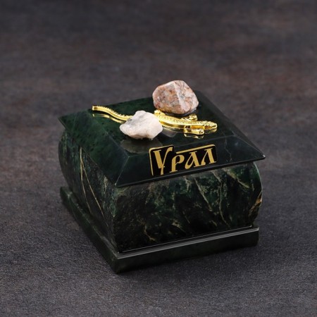 Casket "Ural", a coil, with a decorative stone, 6.5x6.5x5.5 cm-3