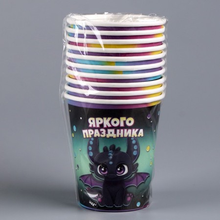 A single -single paper glass "Dragon", 250 ml-3